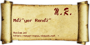 Máyer René névjegykártya